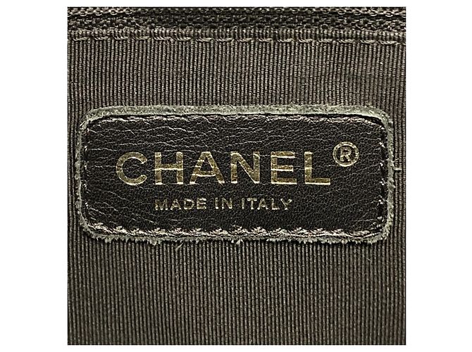 Borsa Tote Chanel in pelle di vitello granulata nera - vista 5