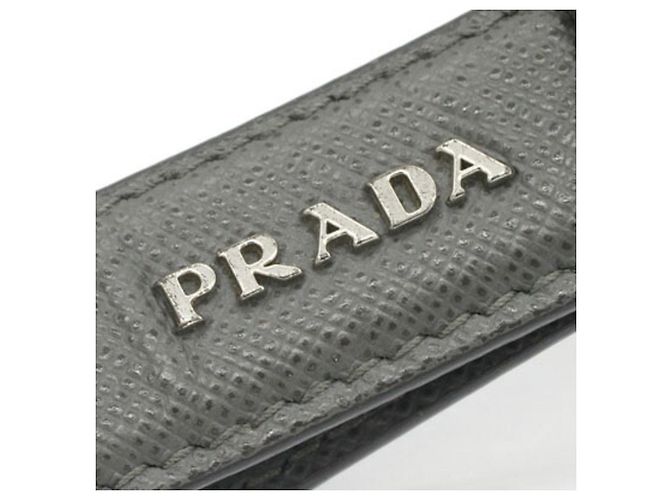 Portachiavi Prada in pelle grigia - vista 5