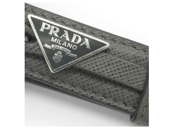 Portachiavi Prada in pelle grigia - vista 7