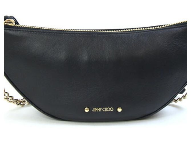 Borsa a tracolla e spalla con catena Jimmy Choo Faye in pelle nera - vista 2