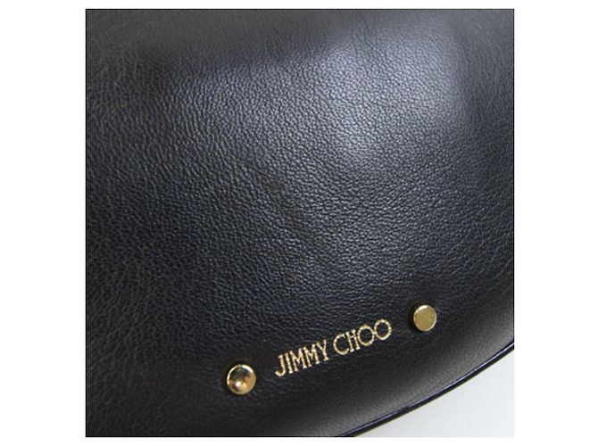 Borsa a tracolla e spalla con catena Jimmy Choo Faye in pelle nera - vista 5