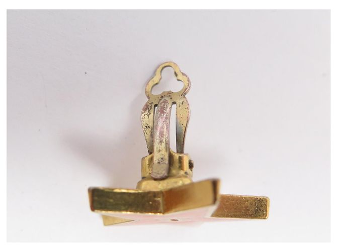ORECCHINI VINTAGE CHANEL STELLE LOGO CC SMELLATO ROSA - vista 10