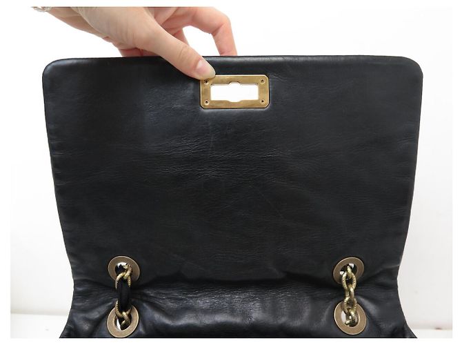 BORSA A MANO LANVIN HAPPY MEDIUM IN PELLE MATELASSÉ NERA TRACCOLLA - vista 11
