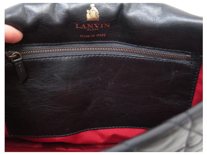 BORSA A MANO LANVIN HAPPY MEDIUM IN PELLE MATELASSÉ NERA TRACCOLLA - vista 16