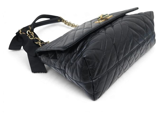 BORSA A MANO LANVIN HAPPY MEDIUM IN PELLE MATELASSÉ NERA TRACCOLLA - vista 5