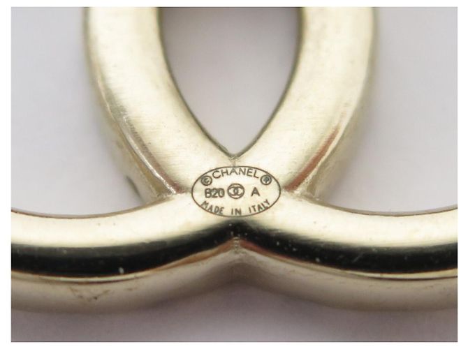 NUOVI ORECCHINI CHANEL LOGO CC STRASS 2020 IN METALLO DORATO - vista 4