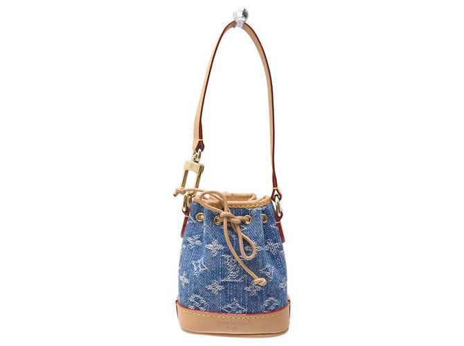NUOVO CHARM PER BORSA LOUIS VUITTON MICRO NOE M01700 IN TOILE DENIM MONOGRAM - vista 2