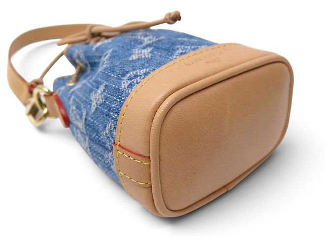 NUOVO CHARM PER BORSA LOUIS VUITTON MICRO NOE M01700 IN TOILE DENIM MONOGRAM - vista 4