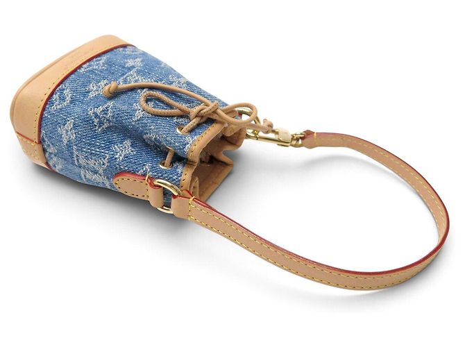 NUOVO CHARM PER BORSA LOUIS VUITTON MICRO NOE M01700 IN TOILE DENIM MONOGRAM - vista 5