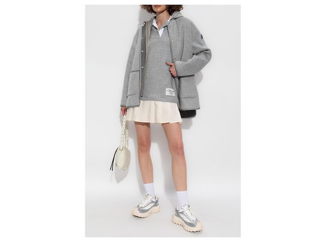 Vestido Moncler de algodón gris con cuello - vista 2