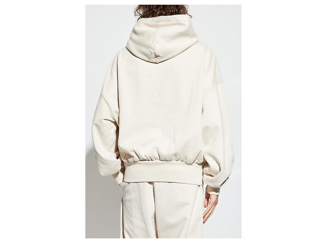 Dolce & Gabbana Hoodie Creme Baumwolle mit Logo Print - Ansicht 4