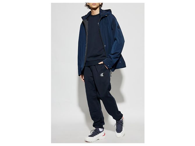 Pantaloni della tuta Moncler in cotone blu navy - vista 2