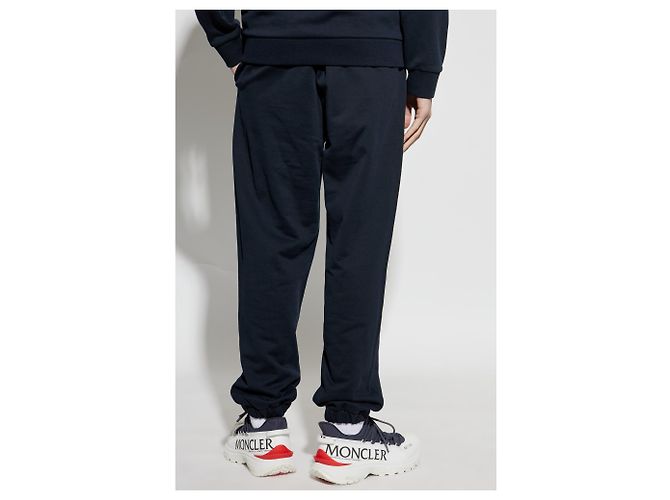 Pantaloni della tuta Moncler in cotone blu navy - vista 4