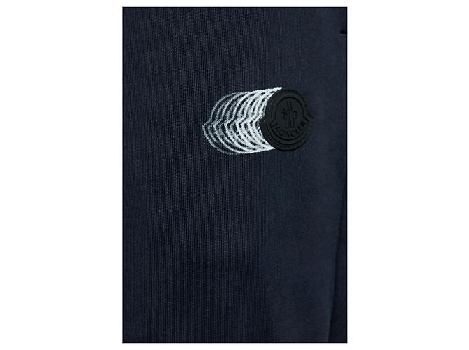 Pantaloni della tuta Moncler in cotone blu navy - vista 5