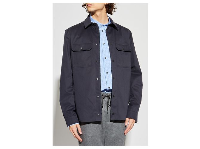 Camicia Moncler Blu Navy in Cotone XXL - vista 3