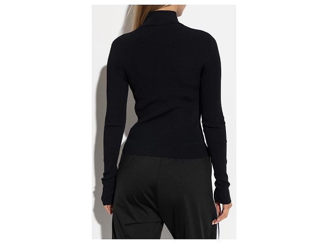 Balenciaga Rollkragenpullover mit Logo Schwarz - Ansicht 4