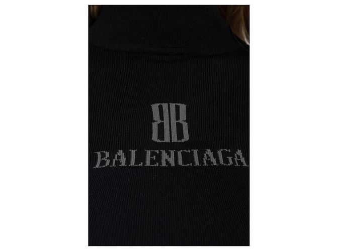Balenciaga Rollkragenpullover mit Logo Schwarz - Ansicht 5