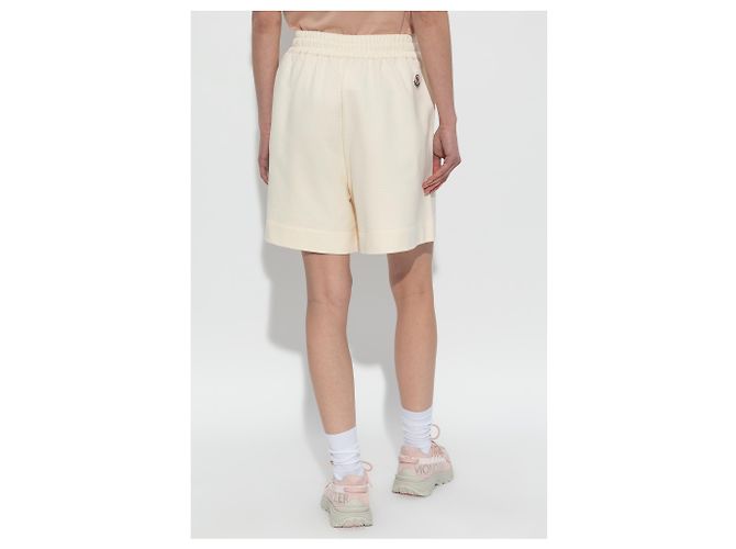 Moncler Pantaloncini in cotone con patch logo - vista 4
