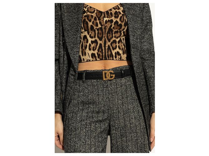 Dolce & Gabbana Ledergürtel Schwarz mit DG Monogramm Schnalle - Ansicht 2
