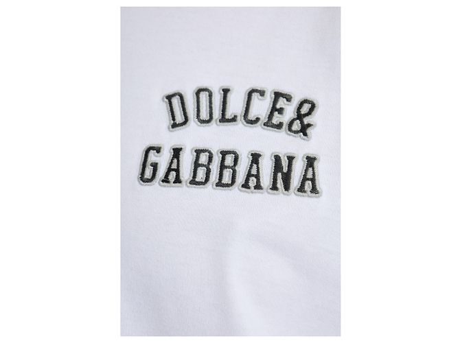 T-shirt bianco con logo Dolce & Gabbana in cotone - vista 5
