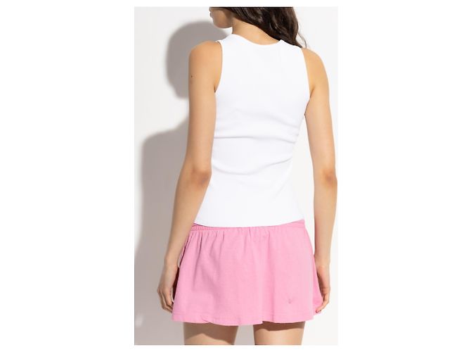 Balenciaga Logo Top Weiß Gerippter Strick - Ansicht 4