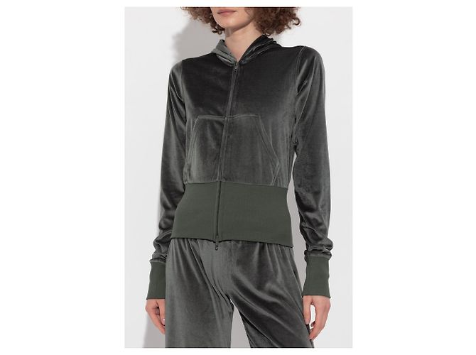 Balenciaga Samt Kapuzenpullover grün - Ansicht 3