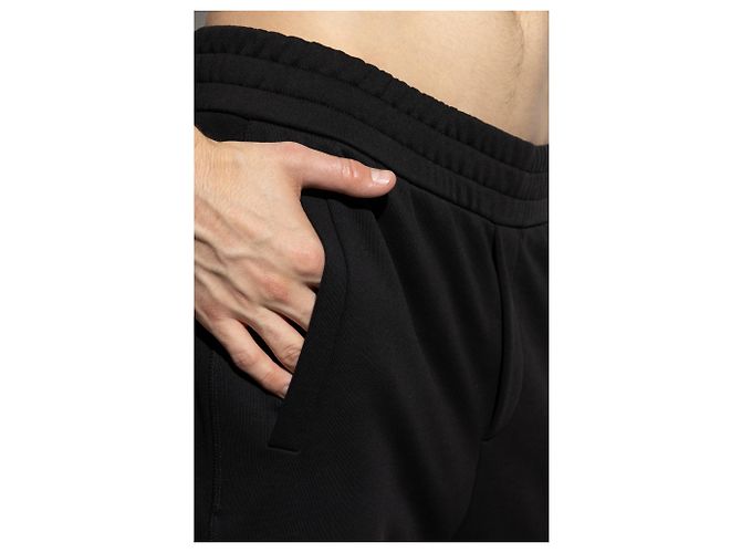 Pantaloni Moncler neri con logo in cotone - vista 5