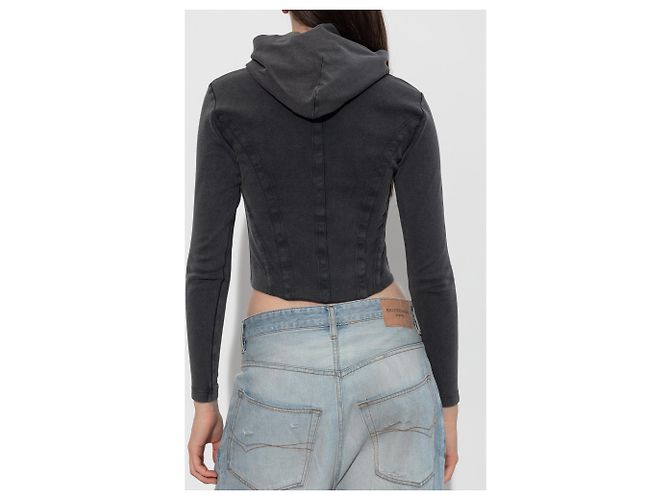 Balenciaga Kapuzenpullover schwarz aus Baumwolle - Ansicht 4