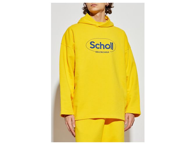 Balenciaga x Scholl Hoodie Gelb Baumwolle Oversized - Ansicht 3