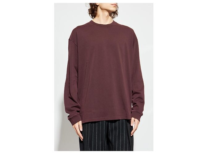T-shirt a maniche lunghe Dolce & Gabbana in cotone rosso - vista 3