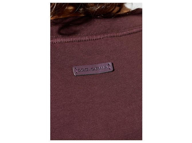 T-shirt a maniche lunghe Dolce & Gabbana in cotone rosso - vista 5