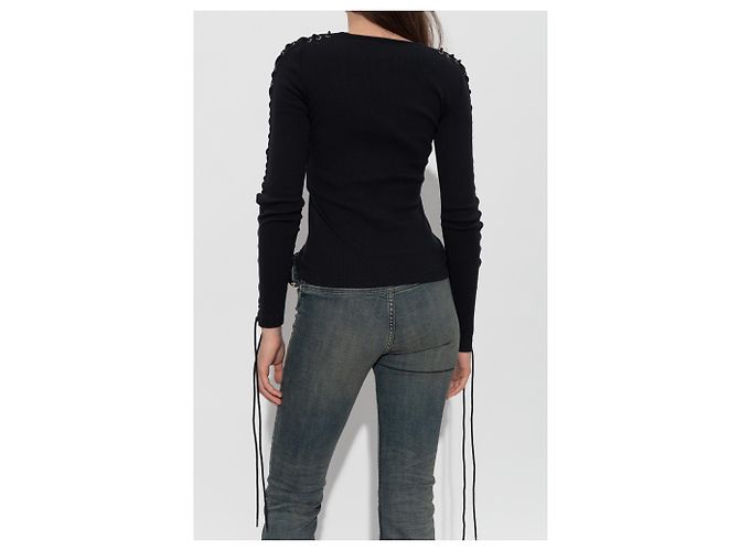 Balenciaga Top a maniche lunghe a costine - vista 4
