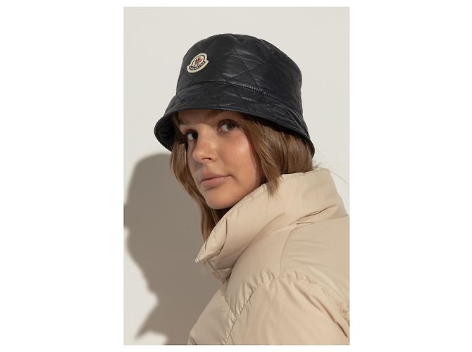 Cappello Bucket Moncler Blu Nylon - vista 2