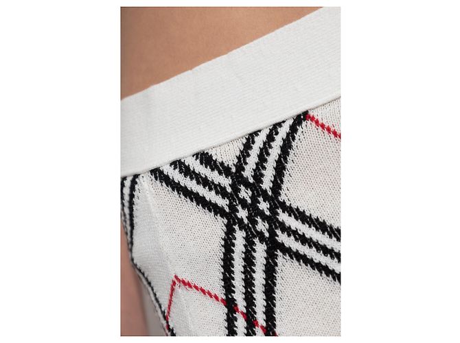 Falda lápiz Burberry de algodón blanco con cuadros - vista 5