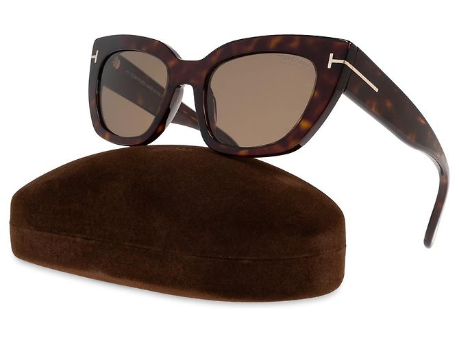 Gafas de sol Tom Ford Cat-Eye Marrón Carey Acetato - vista 3