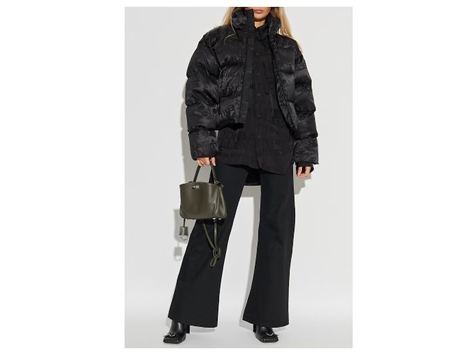 Balenciaga logo pattern down jacket black - view 2