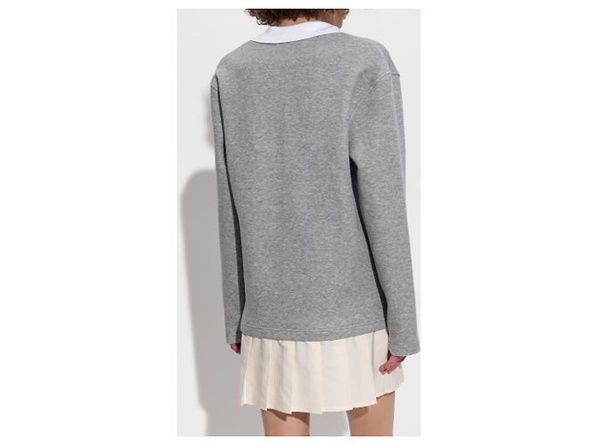 Vestido Moncler de algodón gris con cuello - vista 4