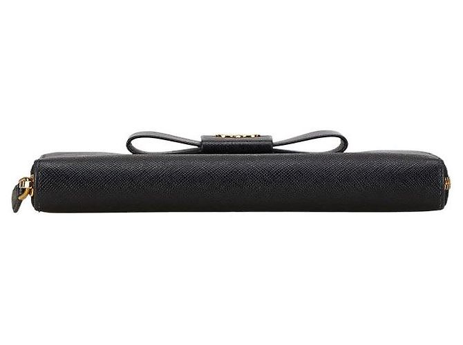 Ribbon Portafoglio lungo Prada con chiusura a zip e nastro - vista 3