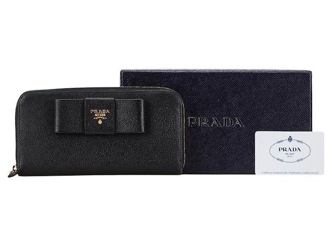 Ribbon Portafoglio lungo Prada con chiusura a zip e nastro - vista 8
