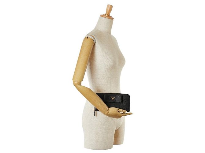 Ribbon Portafoglio lungo Prada con chiusura a zip e nastro - vista 9