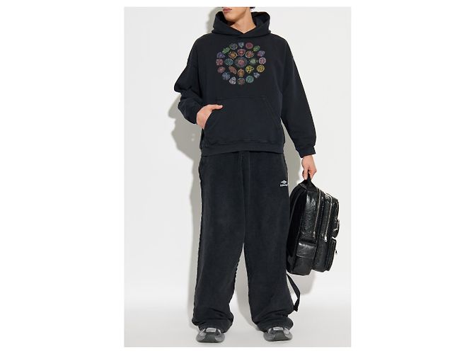 Balenciaga Oversized Hoodie aus Baumwolle Schwarz - Ansicht 2