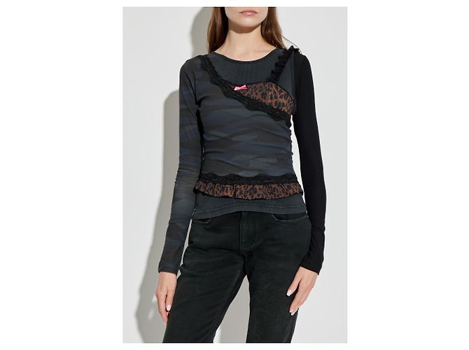 Balenciaga Top de materiales combinados - vista 3