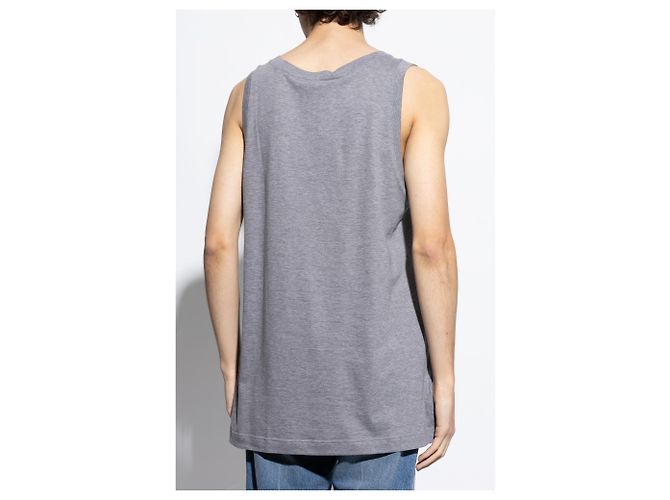 T-shirt sem mangas de algodão cinza Dolce & Gabbana - vista 4