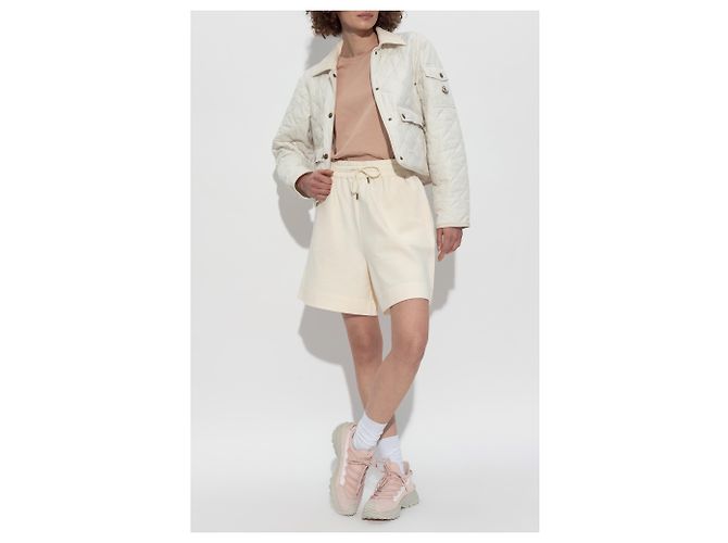Moncler Pantaloncini in cotone con patch logo - vista 2