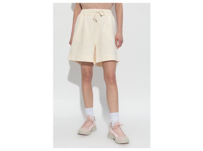 Moncler Pantaloncini in cotone con patch logo - vista 3