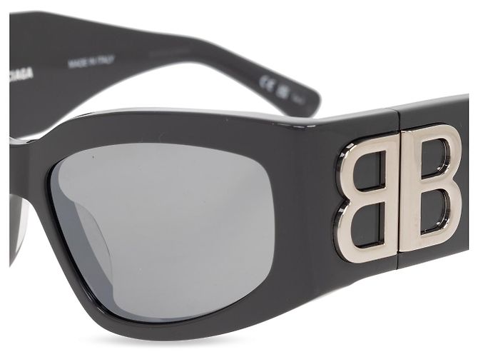 Balenciaga Rectangular Acetate Sunglasses Grey - view 4