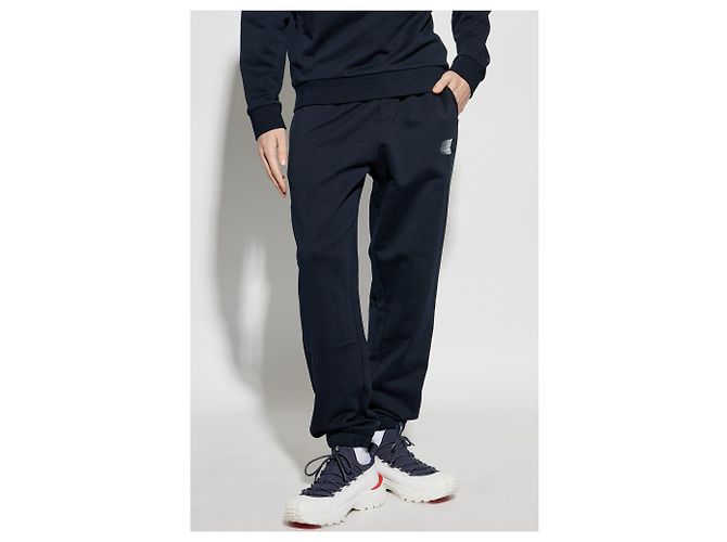 Pantaloni della tuta Moncler in cotone blu navy - vista 3
