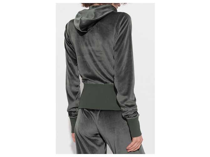 Balenciaga Samt Kapuzenpullover grün - Ansicht 4
