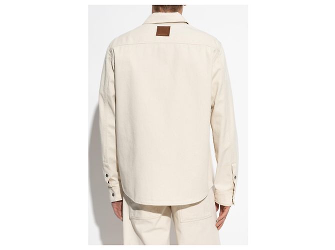 Moncler Baumwollhemd in Creme mit Tasche - Ansicht 4