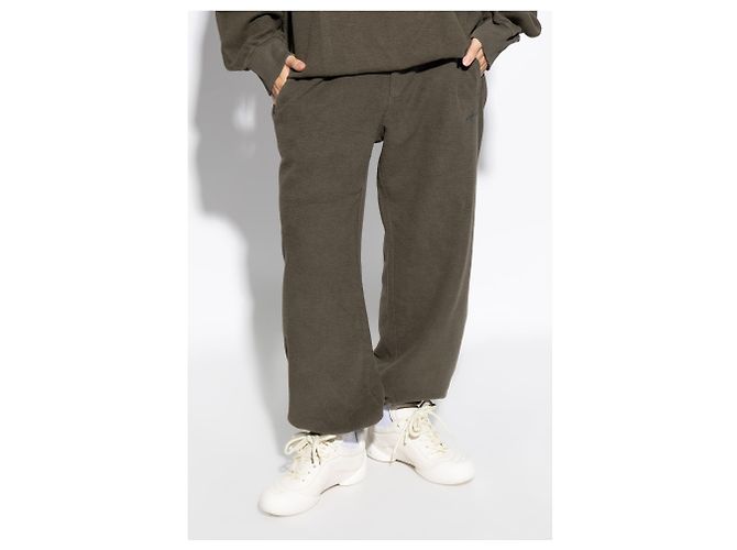Alexander McQueen Pantaloni Jogger Logo in Cotone Marroni - vista 3